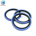 Black piston seal double acting NBR PTFE energized low friction piston seal